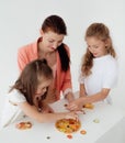 Young teacher and preschool children learn the English alphabet using cards, blocks and toys Royalty Free Stock Photo