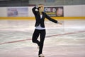 Young team from a school of skating on ice