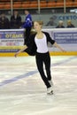 Young team from a school of skating on ice