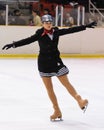 Young team from a school of skating on ice performs at the International Cup Ciutat