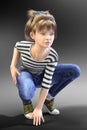 Young Teen Child CGI Character in action pose ready to run