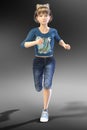 Young Teen Child CGI Character running towards camera Royalty Free Stock Photo