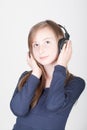 Young teen girl with headphones Royalty Free Stock Photo