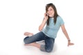 Young Teen Girl Talking On Cellphone 1 Royalty Free Stock Photo