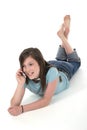 Young Teen Girl Talking On Cellphone 7 Royalty Free Stock Photo