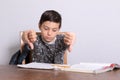 Young teenage boy doing his homework Royalty Free Stock Photo