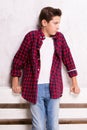 Young teenage boy posing. Royalty Free Stock Photo