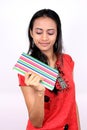 Young teenage girl holding a book. Royalty Free Stock Photo