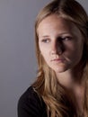 Young teenage girl looking sad or depressed Royalty Free Stock Photo