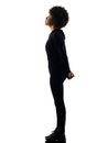 Young teenager girl woman standing looking up shadow silhouette Royalty Free Stock Photo