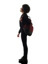 Young teenager girl woman standing looking up shadow silhouette Royalty Free Stock Photo