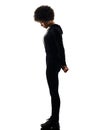 Young teenager girl woman standing sadness shadow silhouette iso Royalty Free Stock Photo