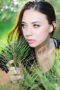 Young thoughtful brunette Royalty Free Stock Photo