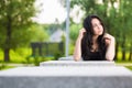 Young thoughtful brunette Royalty Free Stock Photo