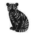 Young tiger.Animals single icon in black style vector symbol stock illustration web.