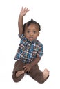 Young toddler isolated against a white background