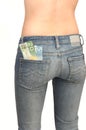 Young topples woman in jeans 3. Royalty Free Stock Photo