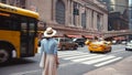 Young tourist at the at the Central Station in the city Royalty Free Stock Photo