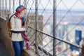 Young tourist enjoying the view of New York Royalty Free Stock Photo