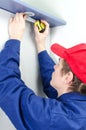Young tradesman in uniform Royalty Free Stock Photo