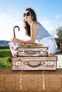 Young traveling woman Royalty Free Stock Photo