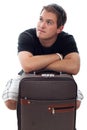 Young traveller man with luggage