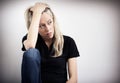 Young unhappy woman in depression Royalty Free Stock Photo