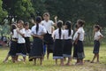 Young unidentified girls playing in school