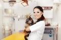 Young Veterinarian Female Doctor with Cute Dog Royalty Free Stock Photo
