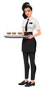 Young Waitress Holding Tray Coffee Royalty Free Stock Photo