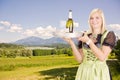 Young waitress with tray Royalty Free Stock Photo