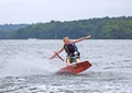 Young Wakeboarder Falling Royalty Free Stock Photo