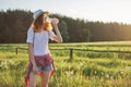 Young walking teen girl drinking water from bottle Royalty Free Stock Photo