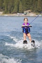 Young Waterskier on a beautiful scenic lake