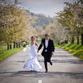 Young wedding couple