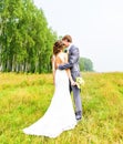 Young wedding couple enjoying romantic moments Royalty Free Stock Photo