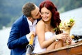 Young wedding couple kissing Royalty Free Stock Photo