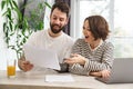 Young white couple working together with laptop Royalty Free Stock Photo