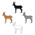 A young, wild antelope. A wild-footed animal of an antelope single icon in cartoon,black style vector symbol stock Royalty Free Stock Photo