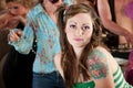 Young woman at 1970s Disco Music Party Royalty Free Stock Photo