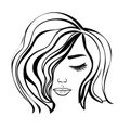 Young woman. Abstract Beautiful girl face on white background. Vector Glamour fashion beauty face illustration. vector