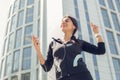 Young woman active exercise workout on street outdoor Royalty Free Stock Photo