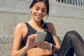 Young woman active exercise workout on street outdoor Royalty Free Stock Photo