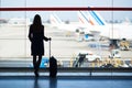 Young woman in the airport Royalty Free Stock Photo