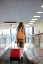 Young woman at the airport Royalty Free Stock Photo