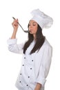 Young woman as a trainee chef