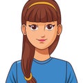 Young woman avatar cartoon character profile picture