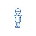 Young woman avatar line icon concept. Young woman avatar flat  vector symbol, sign, outline illustration. Royalty Free Stock Photo