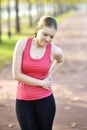 Young woman with backache Royalty Free Stock Photo