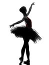 Young woman ballerina ballet dancer dancing silhouette Royalty Free Stock Photo